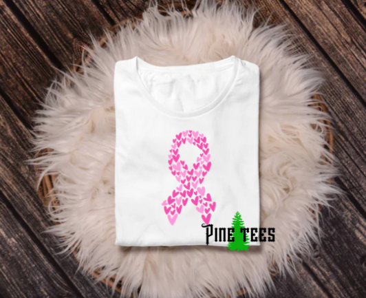 Breast Cancer Ribbon of Hearts