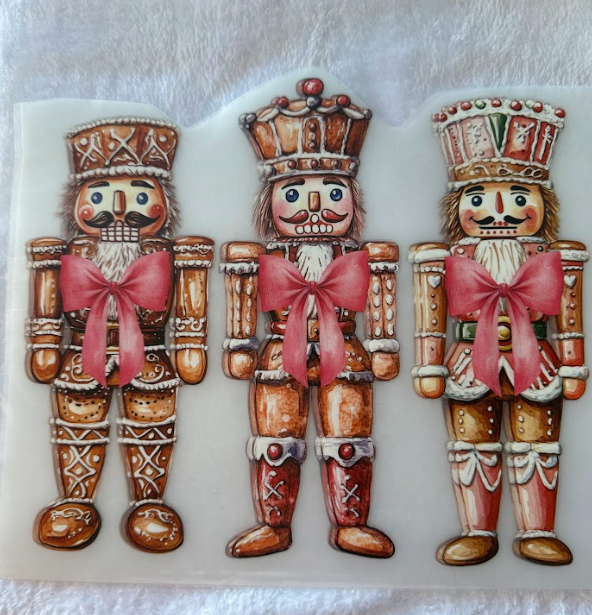 Gingerbread Nutcrackers with pink bows