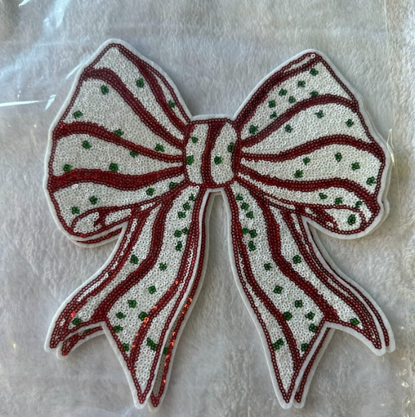 Christmas Tree Cake Bow - Sequin Patch