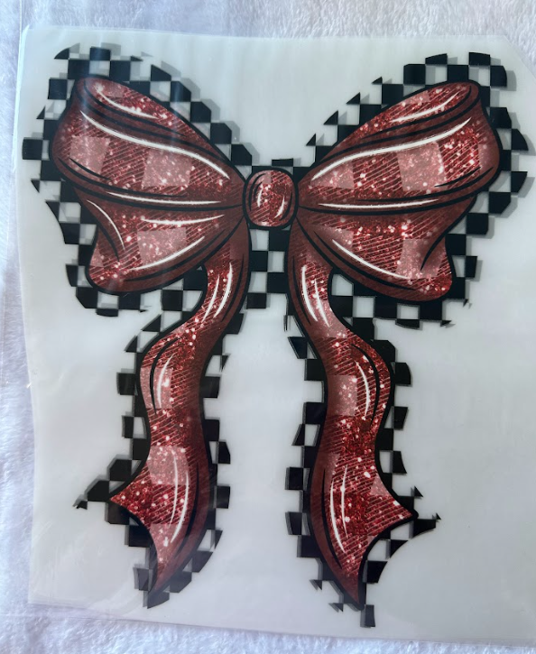 Red and Black Checkered Bow