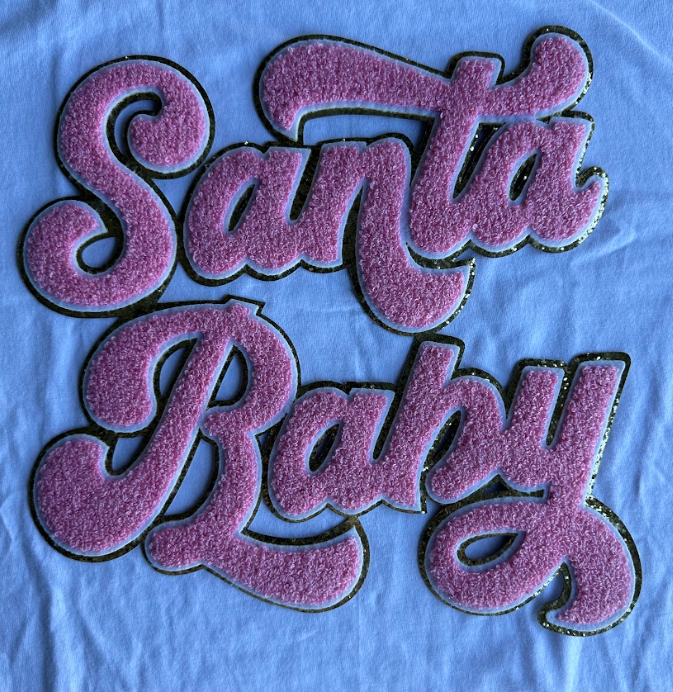 Santa Baby - Pink Chenille Patch