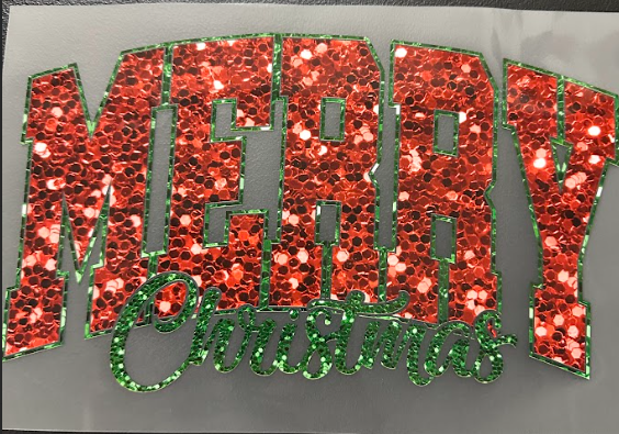 Merry Christmas Faux Glitter
