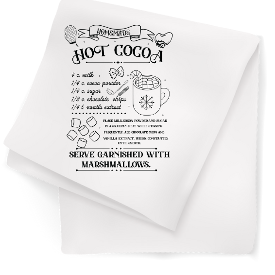 Tea Towel with Hot Cocoa Recipe