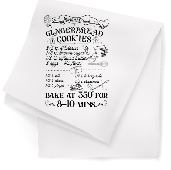 Tea Towel with Gingerbread Cookies Recipe