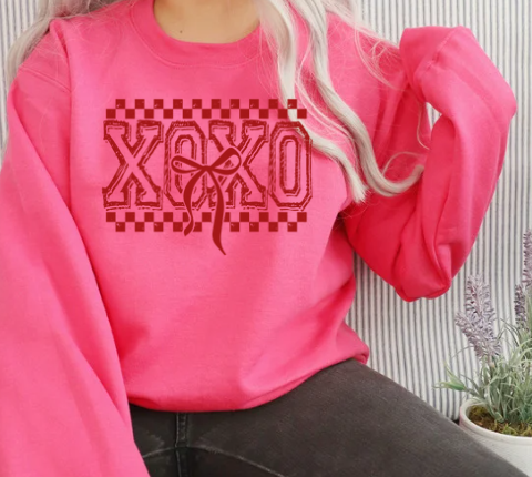Valentine's - Red XOXO Checkered with Bow