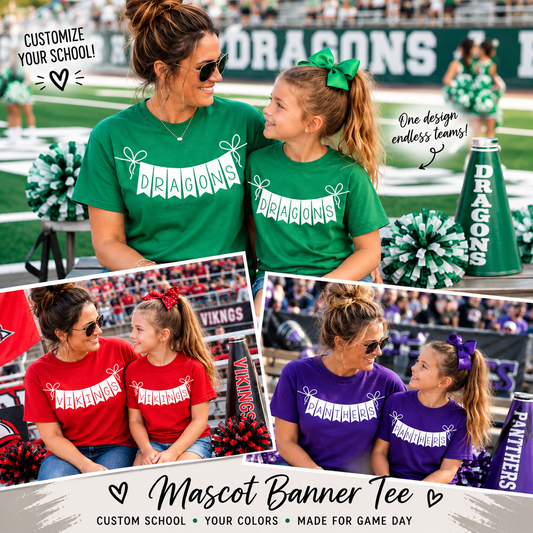 Semi-Custom Mascot Banner Spirit Wear