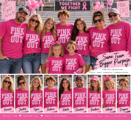 Pink Out Gingham Mascot Pennant