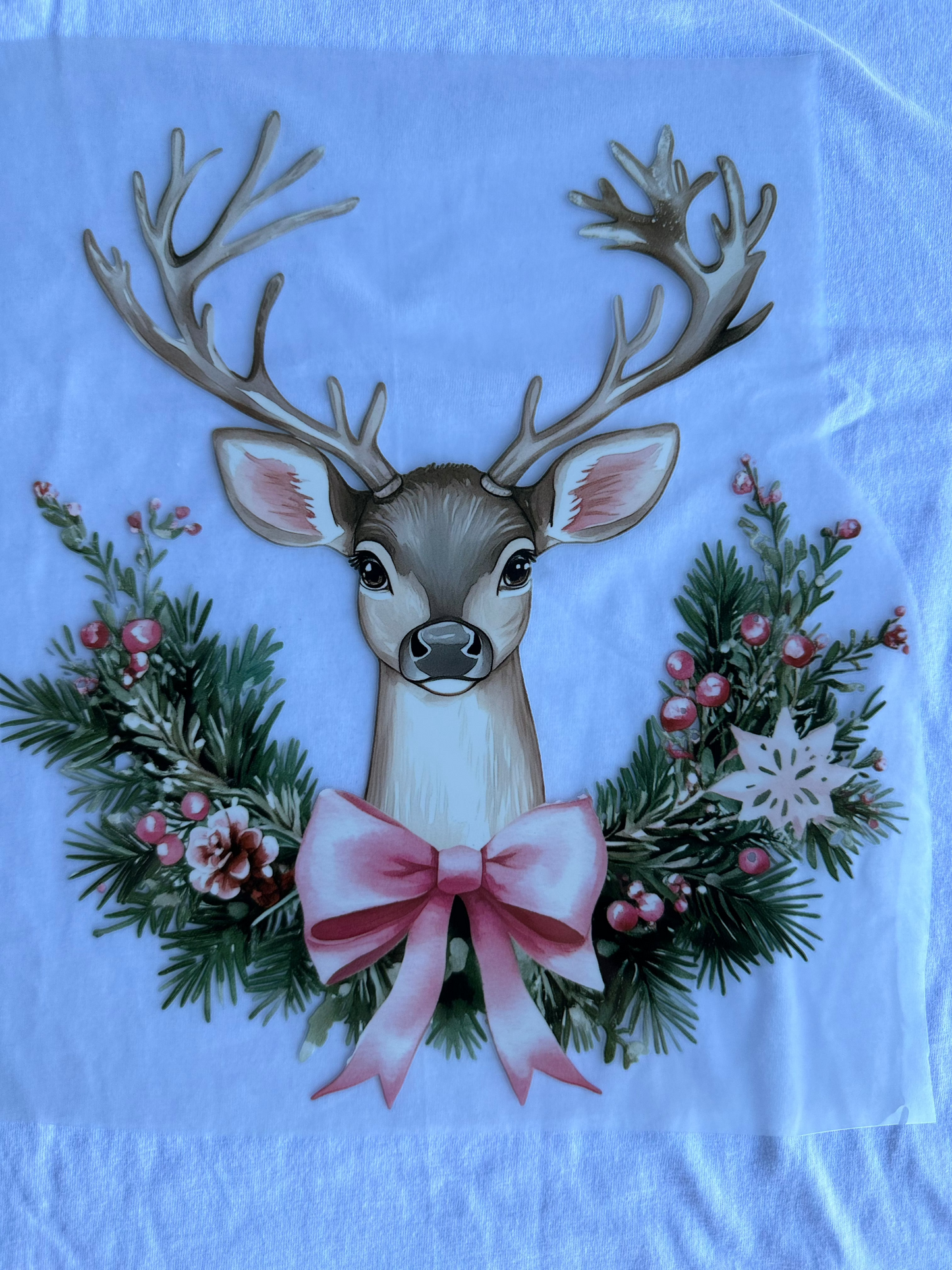 Winter Reindeer Wreath - pink