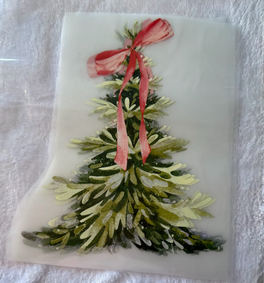 Watercolor Tree with Pink bow