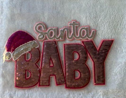 Santa Baby - Pink Sequin Patch