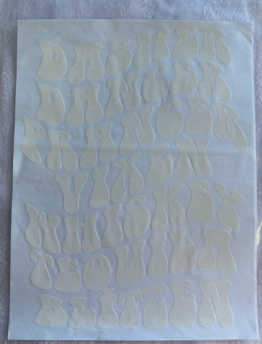 White Print - Reindeer Names