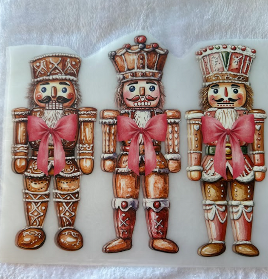 Gingerbread Nutcrackers with pink bows