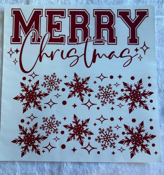 Puff Print - Merry Christmas Red with two sleeves