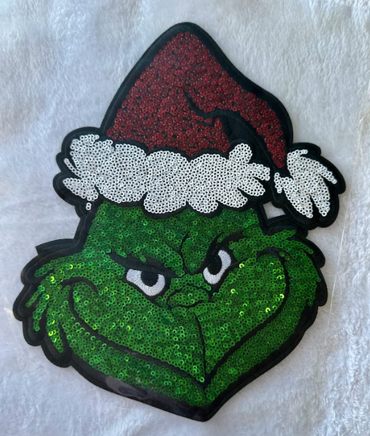 Sequin Grinch Patch