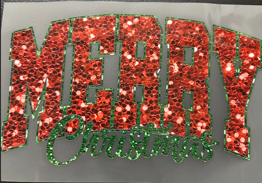 Merry Christmas Faux Glitter