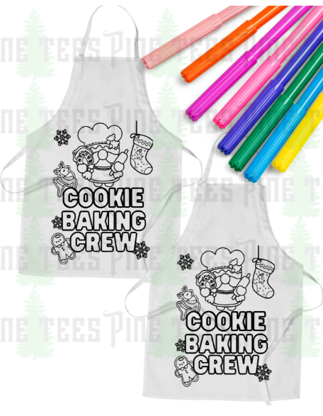 Cookie Baking Crew Coloring Apron - available for pickup or to ship on or before 11/15