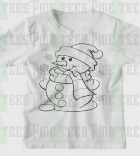 Kid's Coloring Tee with Snowman - available for pickup or to ship on or before 11/15