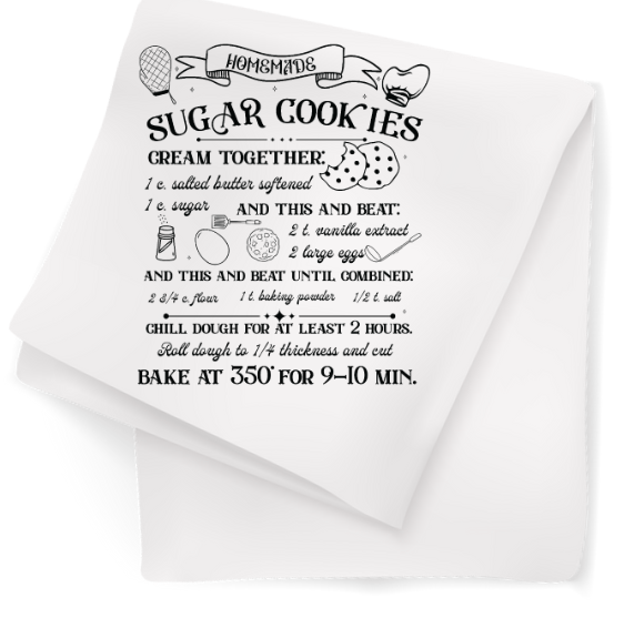 Tea Towel with Sugar Cookies Recipe