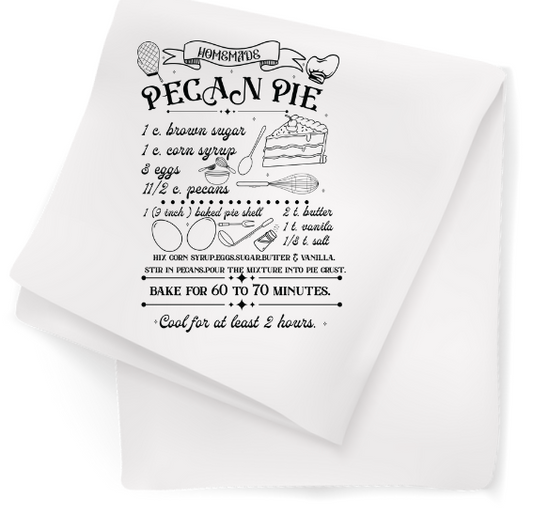Tea Towel with Pecan Pie Recipe
