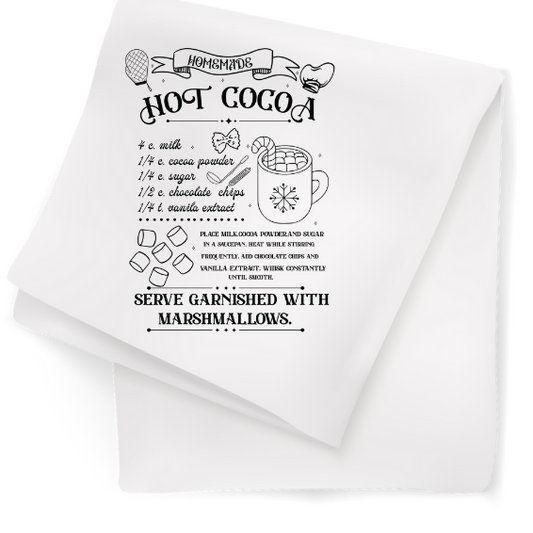 Tea Towel with Hot Cocoa Recipe
