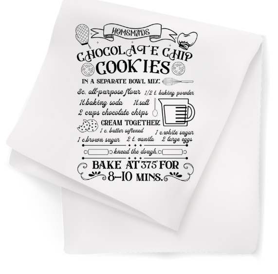 Tea Towel with Chocolate Chip Cookies Recipe