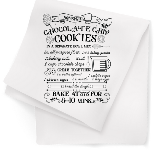 Tea Towel with Chocolate Chip Cookies Recipe