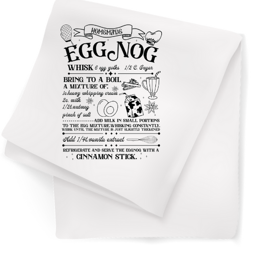 Tea Towel with Egg Nog Recipe