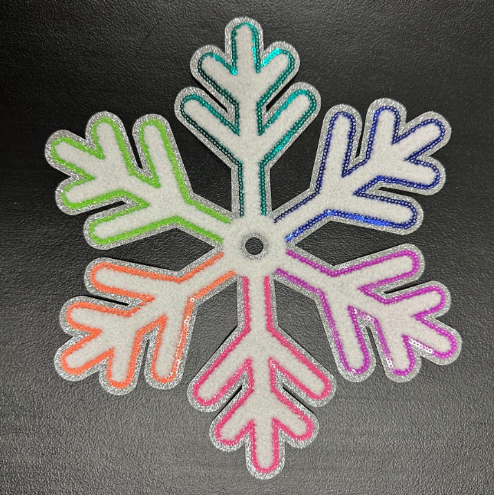 Colorful Snowflake Patch - Chenille & Sequin