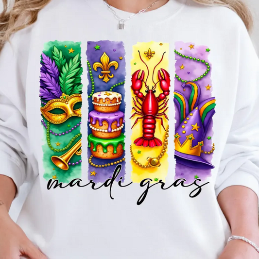 Mardi Gras - 4 Stripe with Black Text Collection