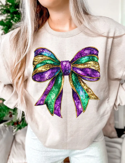 Mardi Gras - Purple, Green, and Gold Bow