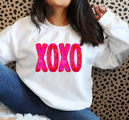 Valentine's - Sparkle pink and red XOXO