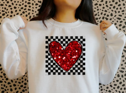 Valentine's - Checkered Sparkle Heart