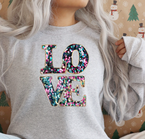 Valentine's - Faux Glitter Love