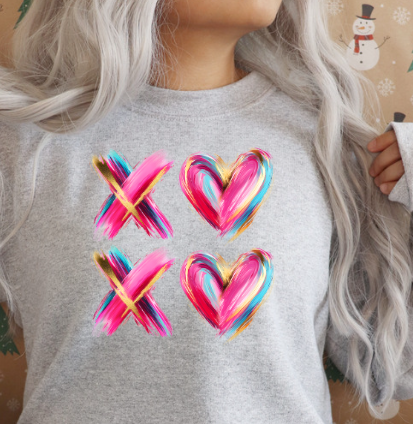 Valentine's - XOXO Colorful Brushed
