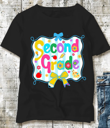 Back to School: Youth Grade Blue & Yellow Bows